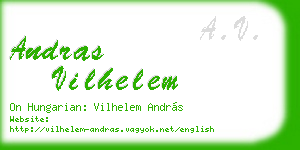 andras vilhelem business card